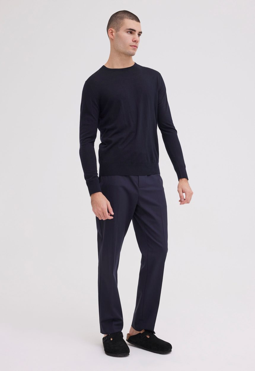 Jac + Jack Layton Merino Wool Sweater - Darkest Navy